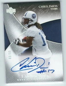 2007 Upper Deck Exquisite Football Chris Davis Titans Autographed RC #46/60 - Picture 1 of 2