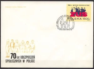 POLAND 1990 SC#2972 FDC, SOCIAL INSURANCE INSTITUTION. - Picture 1 of 1