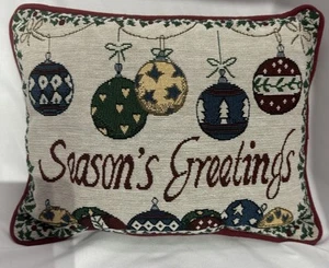 Seasons Greetings Tapestry Pillow - Picture 1 of 3