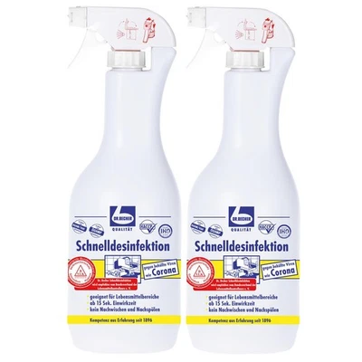 Dr. Becher Schnelldesinfektion 1L wirksam gegen Bakterien & Pilze (2er Pack)
