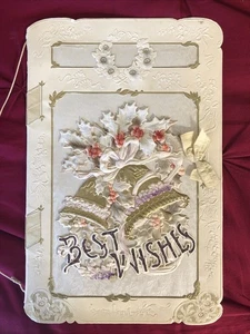 Super groß! Antike viktorianische edwardianische Weihnachten gestanzte Klappkarte Deutschland - Bild 1 von 3