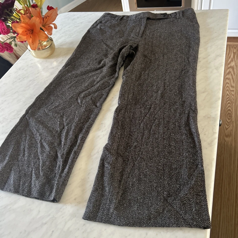 Anne Taylor Loft Women’s Kate Black Wool Mix Wide Leg Trouser Size 14 - Изображение 1 из 4