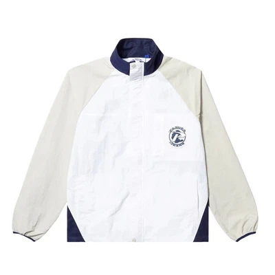 NWT Adult Pangea Jeans Feldspar Jacket $150 L white blue windbreaker Foto 1 de 3