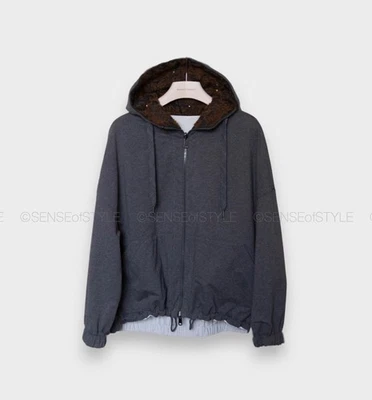 Brunello Cucinelli Reversible Jacket Sweatshirt Embroidery at Hood Size S - Image 1 of 4