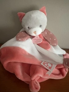 Doudou Et Compagnie Paris Soft Plush Kitty Cat Security Blanket Baby Lovey NEW! - Picture 1 of 3