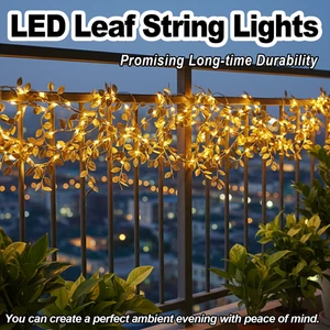 Flessibile Filo Rame Foglia Luci Decorative Led Festività Stringa Fai da Te Foglie Argento - Foto 1 di 11