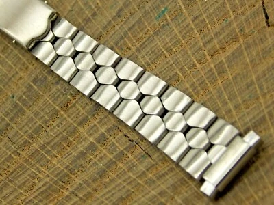 Correa de reloj vintage Lenox NOS sin usar de acero inoxidable con cierre de despliegue 11 mm-14 mm Foto 1 de 4