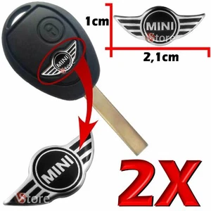 2 Logo Key Remote Control Frieze 20mm Compatible For Mini Cooper Sticker - Picture 1 of 3