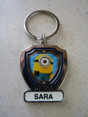 Despicable Me Minion Mayhem Personalized Metal Keychain SARA Universal Studios - Image 1 of 2