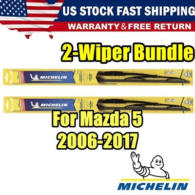 For MAZDA 5  (2006-2017) Direct Pair, Front 2x For Michelin Wiper Blades Set Foto 1 de 4