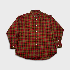 Camisa Polo Jeans Co Ralph Lauren Para Hombre Grande Roja Franela a Cuadros Grunge Años 90 De Colección - Imagen 1 de 6