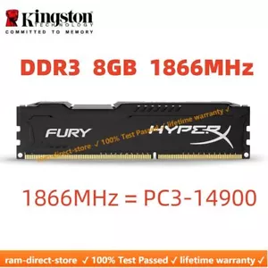 kingston HyperX FURY DDR3 1866 8GB 16GB 32GB PC3-14900 Desktop RAM Memory DIMM - Picture 1 of 13