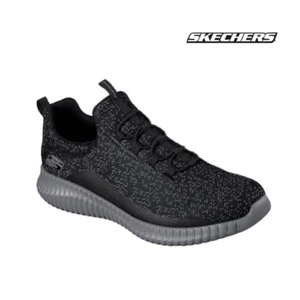 SKECHERS Mens Elite Flex BLACK GREY SALE 100% AUTHENTIC 52641BKCC - Picture 1 of 4