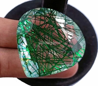 Green Rutilated Quartz 162 Ct Certified Pear Cut Loose Gemstone 39x40mm 4OUK - Image 1 of 4