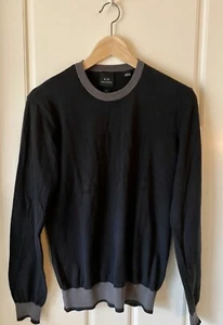 A|X ARMANI EXCHANGE 100% Cotton Crew Neck Black/Gray Pullover Sweater Men’s XS - Picture 1 of 4