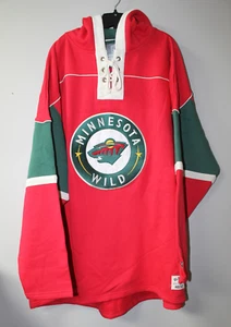 New NHL Minnesota Wild old time jersey style mid weight cotton hoodie men's 4XL - Picture 1 of 5