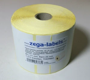 Zega Thermodirekt Etiketten 83 x 51 mm 25 mm Kern 1370 St. pro Rolle - Bild 1 von 4