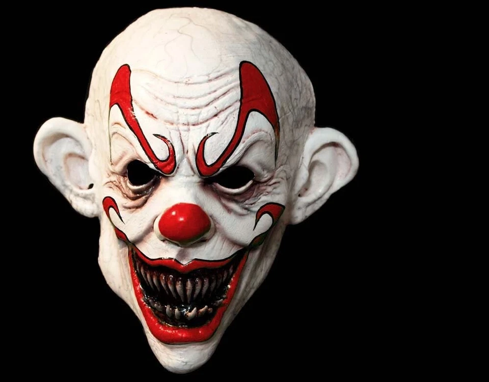 Crimson Clown Halloween Half Mask Horror Scary Creepy Haunted Circus - Image 1 of 1