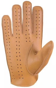 Herren Echtleder Fahrhandschuhe mit Knöchellöchern, Farbe hellbraun Größe L - Bild 1 von 3
