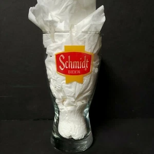 Schmidt Beer Yellow Ribbon Beer Glass 10 oz. Pilsner Vintage 1970's Exc. Cond. - Picture 1 of 12