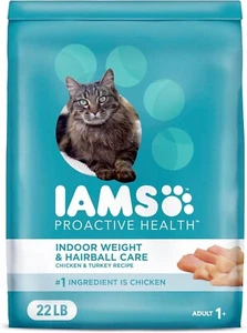 Iams ProActive Health Indoor Weight & Hairball Care Adult Dry Cat Food, 22 lb - Picture 1 of 13