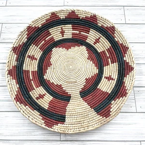 Cesto bobina tessuto a mano erba stella vimini naturale ciotola boho da appendere a parete 14"/2 - Foto 1 di 9