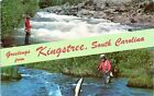 Kingstree South Carolina Postcard Greetings from Fly Fishing Curt Teich 1950s BJ