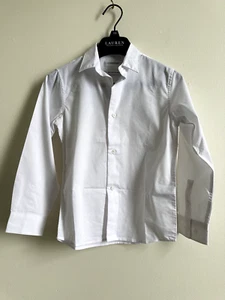 Calvin Klein Boys' Long Sleeve Slim Fit Stretch Button Up Dress Shirt In White - Picture 1 of 6