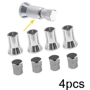 4set TR413 Chrome Car Tire Wheel Tyre Valves Stem Hex Cap & Sleeve Cover - Picture 1 of 9