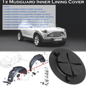 Wheel Mudguard Cover Inner Lining Bulb Cap Front For Mini Cooper R55 R56 R57 R58 - Picture 1 of 10