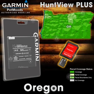 Garmin HuntView PLUS Mapa OREGON - MicroSD Ojo de Pájaro Imágenes de Satélite 24K Caza - Imagen 1 de 7