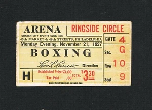 RARE 1927 boxing ticket PETE LATZO vs Jewish MAX ROSENBLOOM boxer Philadelphia - Picture 1 of 1