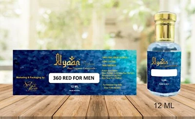 Perfume Fragancia Aceite Concentrado Alyaan 360 ROJO PARA HOMBRES Attar Natural Duradero Foto 1 de 4