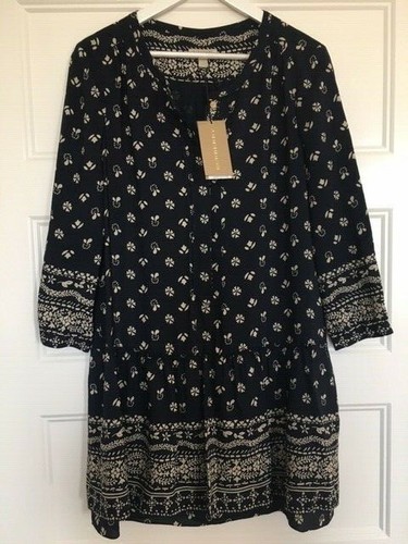 Abito nuovo con etichette Burberry Brit blu navy 100% seta blu navy taglia US 10 44EU