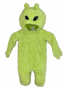 Pottery Barn Kids Green Alien Baby Costume 6 to 12 Mos Halloween Martian Infant