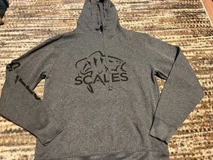 Scales Fishing Mens Graphic Hoodie Sweatshirt Long Sleeve Medium Gray - Picture 1 of 2