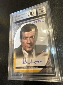Autografo Leaf Roger Moore BGS 10 Auto Beckett BAS James Bond 007 Connery - Foto 1 di 4
