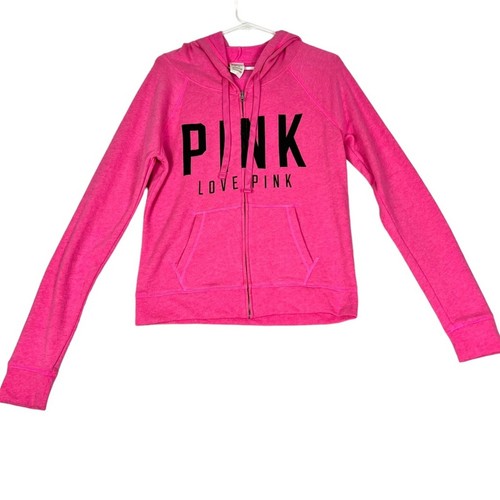 UNDERCOVER Felpa con cappuccio Love Pink Victoria Secret donna M rosa coulisse zip davanti