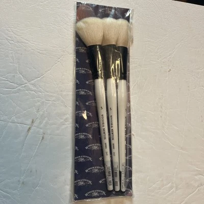 Windsor & Newton Serie 240 Talla 3 Paquete de tres cepillos de pelo de cabra.   Nuevo Foto 1 de 4