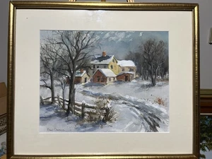 vintage original watercolor paintings framed Signed By Artist Carol Carlson - Picture 1 of 4