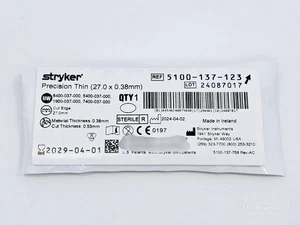 Stryker 5100-137-123 Reciprocating Saw Blade Precision Thin 27.0x0.38mm - Picture 1 of 2