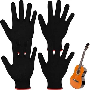 Paquete de 4 guantes de guitarra guantes protectores de punta de dedo para bajo para hombres mujeres práctica - Imagen 1 de 7