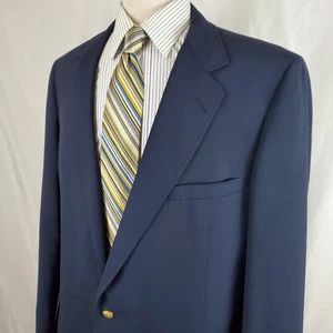 Vintage Garrison Park Herren Navy Blazer Sport Mantel Jacke 44XL Wolle Goldknöpfe - Bild 1 von 10