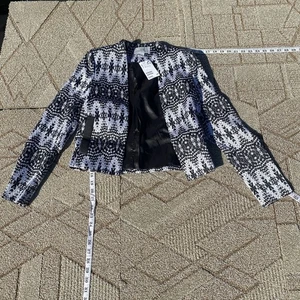 HM Blazer Women's Size 2 Black White Cardigan - Picture 1 of 9