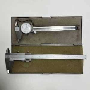 Set Of 2 Mitutoyo Dial Caliper 505-646-50 150mm 0.02mm & 8 Inch Caliper - Picture 1 of 15