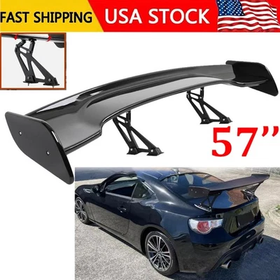 57" Rear Spoiler Wing For SUBARU BRZ 2013-2020 Truck GT Style Glossy Black Foto 1 de 4