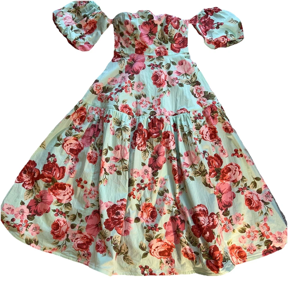 Vestido midi floral manga abullonada Laura Ashley Urban Outfitters SP pequeño Cottagecore Foto 1 de 4