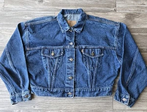 Vintage LEVI'S Denim Jacket Size Large Short Orange Tab Made In USA Trucker - Picture 1 of 10