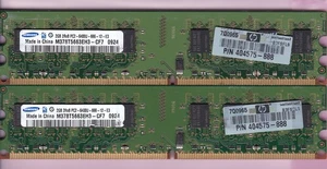 4GB 2x2GB PC2-6400 DDR2-800 SAMSUNG M378T5663EH3-CF7 Ram Memory HP 404575-888 - Picture 1 of 4