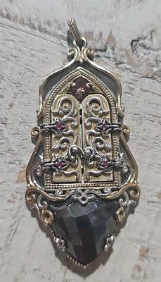 RARO Colgante Michael Valitutti Plata Esterlina Puertas Secretas Multi Piedra #9916 Foto 1 de 4